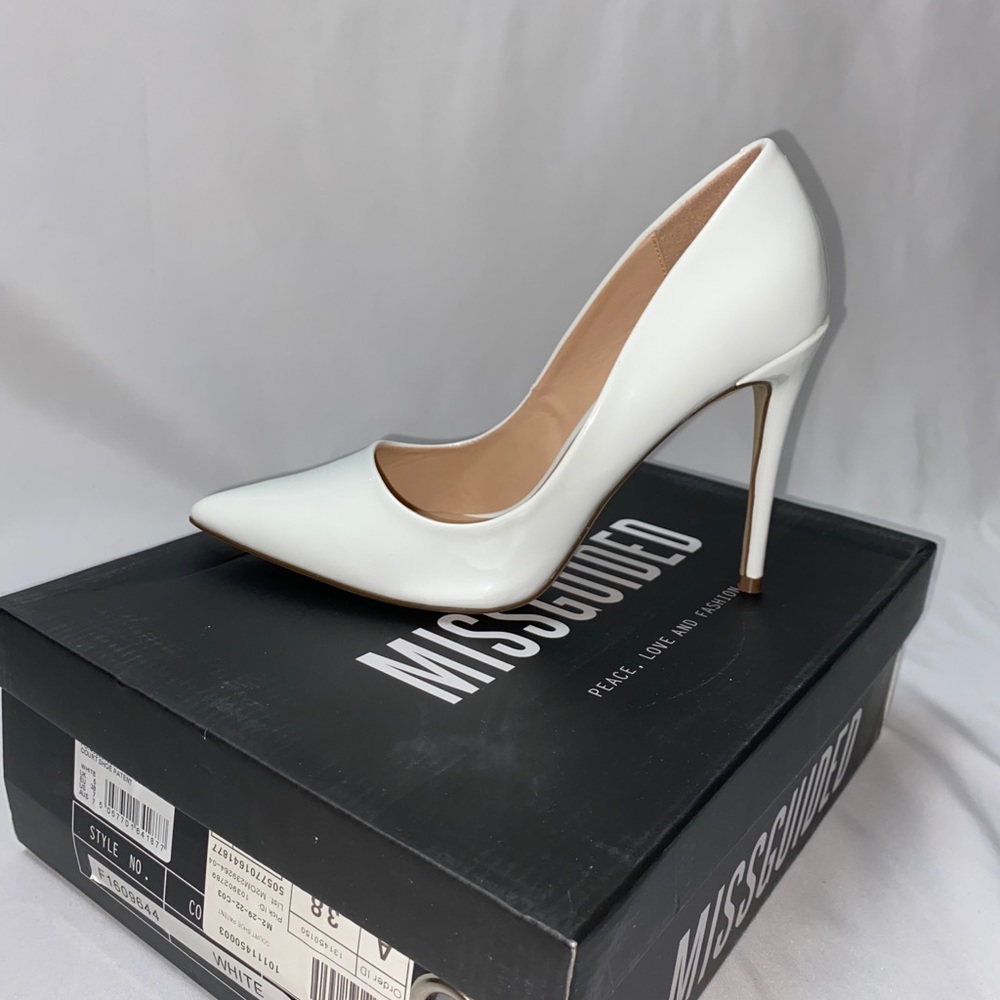 Winter White Patent Leather stiletto heels